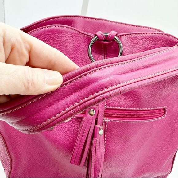 Vera Pelle Made in Italy Leather Shoulder Tote Bucket Bag Purse - Picture 11 of 16